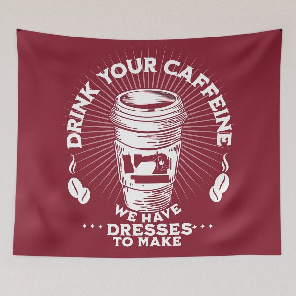 Item preview, Dressmaker gift fashion designer sewing machine coffee lover designed and sold by MetalicBabe.