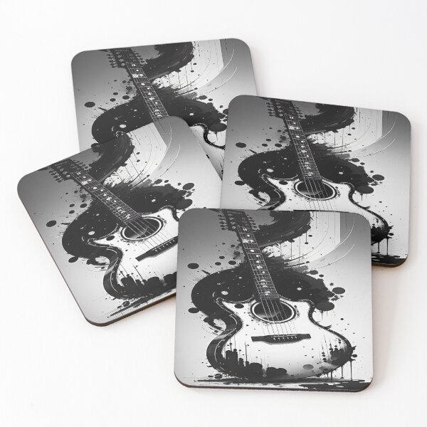 Item preview, B&W Abstract Art  Guitar Leaning On Wall! designed and sold by Giulivo Store Graphic.