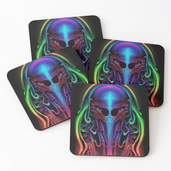 Item preview, Neon human skull on a black background 3d illustration designed and sold by RuNT3ntertained.