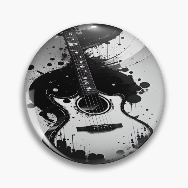 Item preview, B&W Abstract Art  Guitar Leaning On Wall! designed and sold by Giulivo Store Graphic.