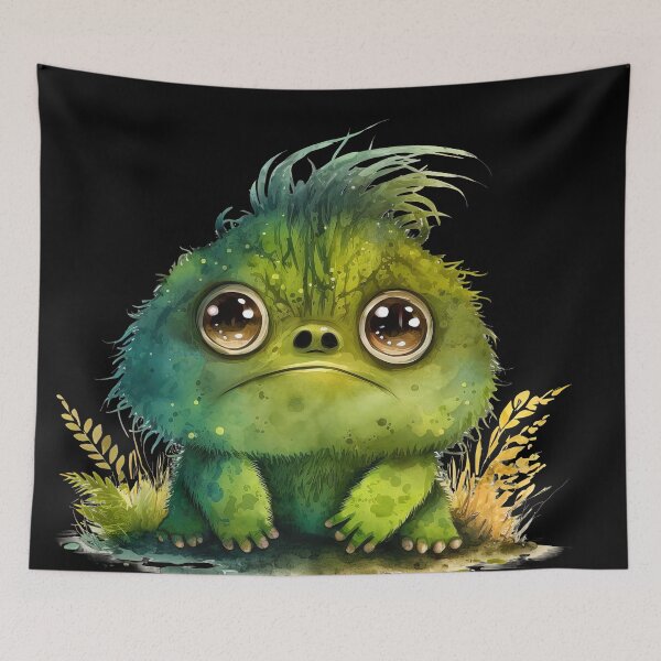 Item preview, Cute and Funny Baby Monster, Little Green Monster designed and sold by MoonFoxDesign.