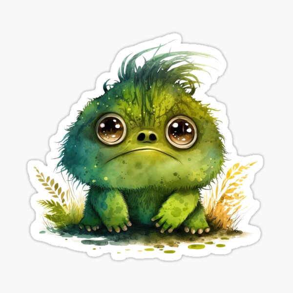 Item preview, Cute and Funny Baby Monster, Little Green Monster designed and sold by MoonFoxDesign.