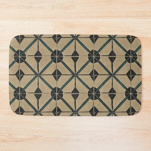 Item preview, Retro Tile Pattern dark beige and black with dark green designed and sold by RetroTile.
