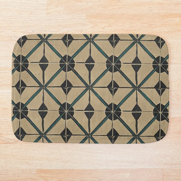 Item preview, Retro Tile Pattern dark beige and black with dark green designed and sold by RetroTile.