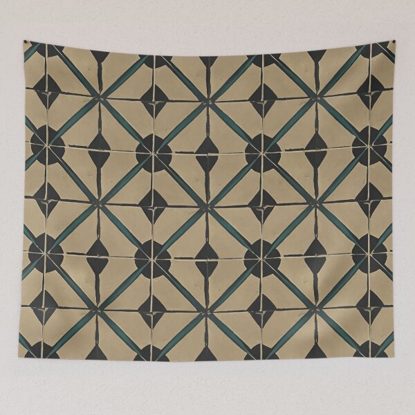 Item preview, Retro Tile Pattern dark beige and black with dark green designed and sold by RetroTile.