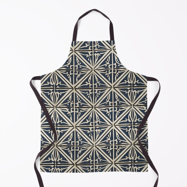 Item preview, Retro Tile Pattern beige and dark blue designed and sold by RetroTile.