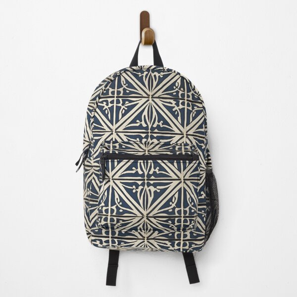 Item preview, Retro Tile Pattern beige and dark blue designed and sold by RetroTile.