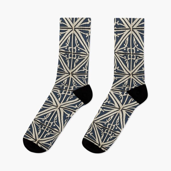 Item preview, Retro Tile Pattern beige and dark blue designed and sold by RetroTile.