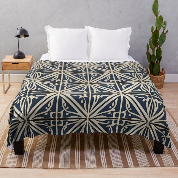Item preview, Retro Tile Pattern beige and dark blue designed and sold by RetroTile.