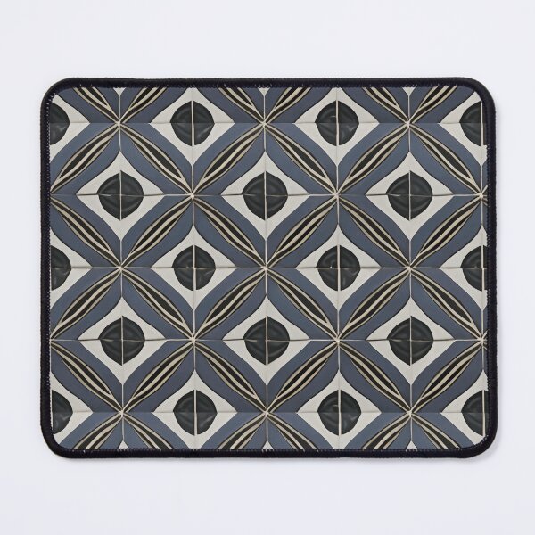 Item preview, Retro Tile Pattern silver shades with black and little beige designed and sold by RetroTile.