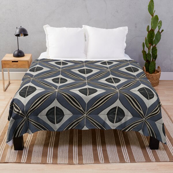 Item preview, Retro Tile Pattern silver shades with black and little beige designed and sold by RetroTile.