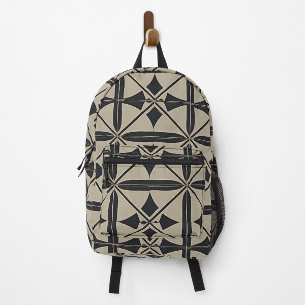 Item preview, Retro Tile Pattern black and dark beige designed and sold by RetroTile.