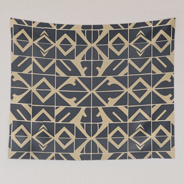 Item preview, Retro Tile Pattern dark silver and beige designed and sold by RetroTile.