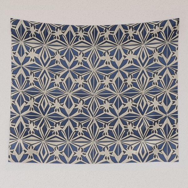 Item preview, Retro Tile Pattern midnight blue and light beige designed and sold by RetroTile.