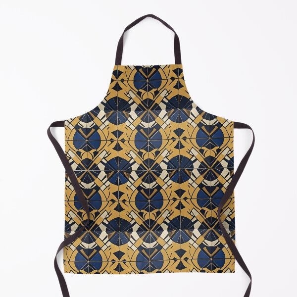 Item preview, Retro Tile Pattern yellow and midnight blue shades with little beige designed and sold by RetroTile.
