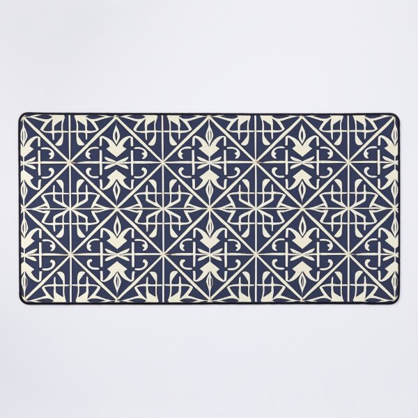 Item preview, Retro Tile Pattern milky white and navy blue designed and sold by RetroTile.