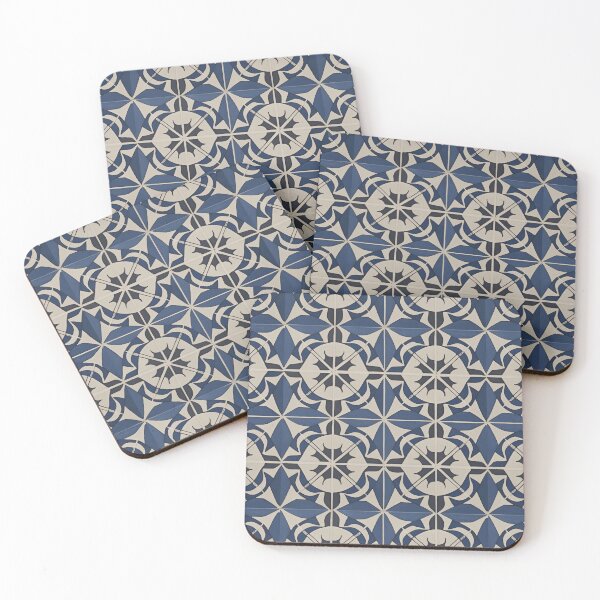 Item preview, Retro Tile Pattern blue and light silver and little black designed and sold by RetroTile.