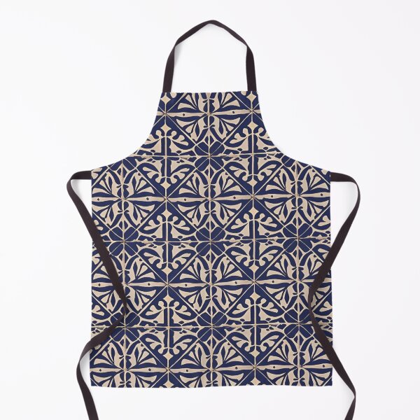 Item preview, Retro Tile Pattern navy blue and beige designed and sold by RetroTile.
