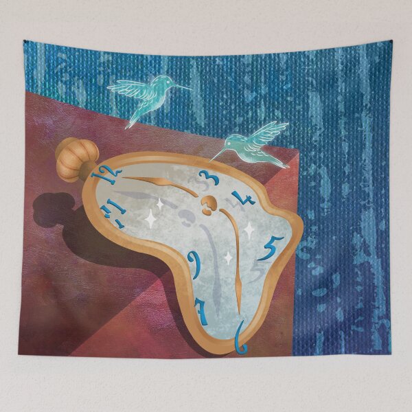 Item preview, Fairytale Dali - Melting Clock and Hummingbirds designed and sold by -DearTreehouse-.