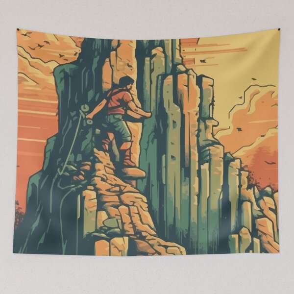 Item preview, A Rock Climber Climbing an Outdoor Cliff- Vintage Outdoors designed and sold by GVRDesign.