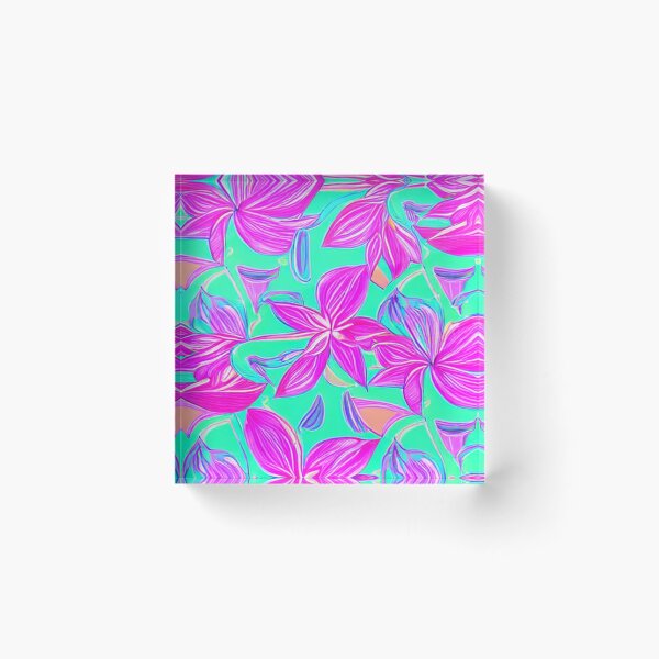 Item preview, Abstract Pink Exotic Floral on Blue designed and sold by calibrit.