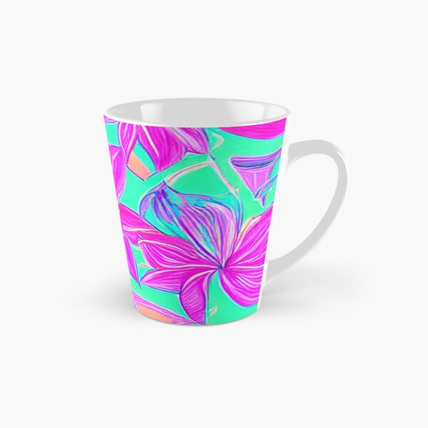 Item preview, Abstract Pink Exotic Floral on Blue designed and sold by calibrit.