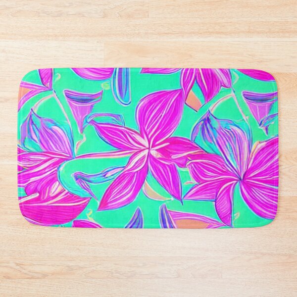 Item preview, Abstract Pink Exotic Floral on Blue designed and sold by calibrit.