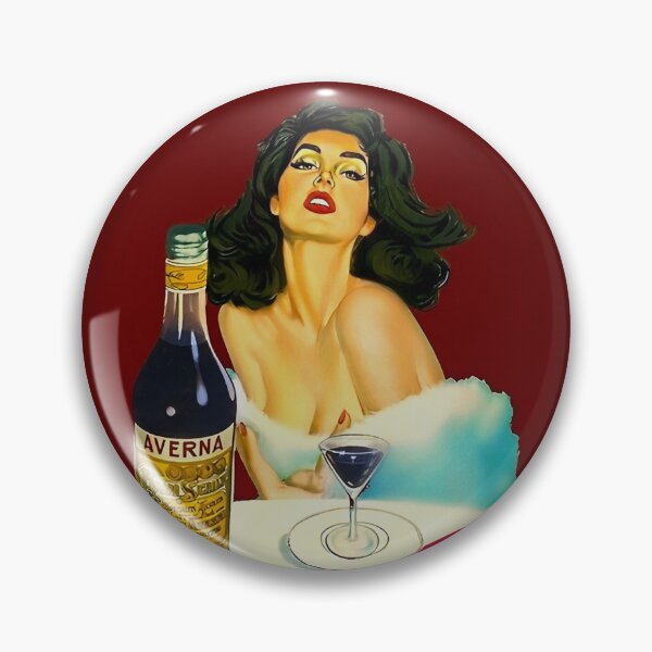 Item preview, Vintage Italian liqueur Averna Amaro Sicilia aperitif alcoholic beverage advertising brunette at cafe advertisement poster / posters for kitchen and dining room wall decor in rare oxblood red designed and sold by Jéanpaul  Ferro.