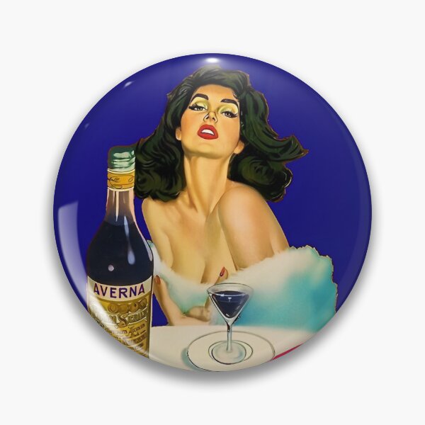 Item preview, Vintage Italian liqueur Averna Amaro Sicilia aperitif alcoholic beverage advertising brunette at cafe advertisement poster / posters for kitchen and dining room wall decor in rare dark blue designed and sold by Jéanpaul  Ferro.