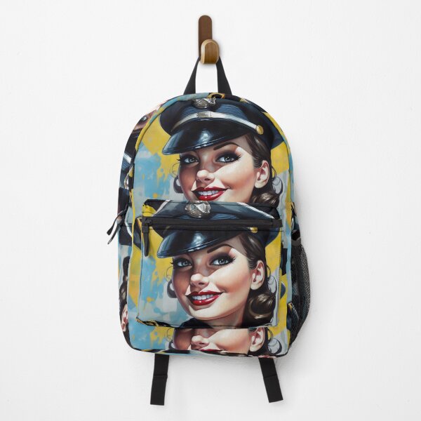 Item preview, Police Woman of your dreams, pin up, retro smiling beautiful officer designed and sold by GueloStudio.