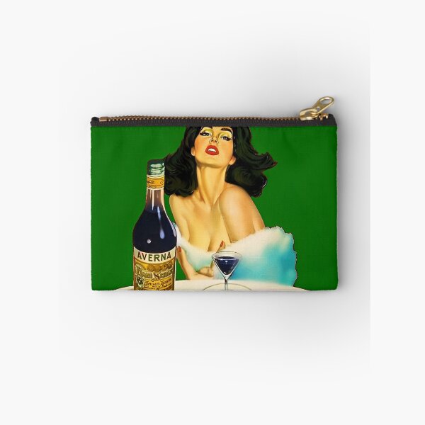 Item preview, Vintage Italian liqueur Averna Amaro Sicilia aperitif alcoholic beverage advertising brunette at cafe advertisement poster / posters for kitchen and dining room wall decor in rare green designed and sold by Jéanpaul  Ferro.