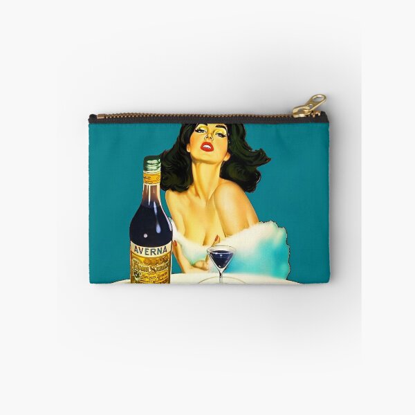 Item preview, Vintage Italian liqueur Averna Amaro Sicilia aperitif alcoholic beverage advertising brunette at cafe advertisement poster / posters for kitchen and dining room wall decor in light baby blue designed and sold by Jéanpaul  Ferro.