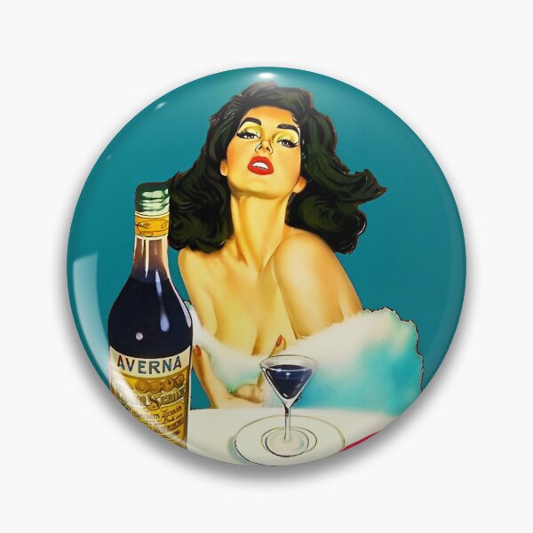 Item preview, Vintage Italian liqueur Averna Amaro Sicilia aperitif alcoholic beverage advertising brunette at cafe advertisement poster / posters for kitchen and dining room wall decor in light baby blue designed and sold by Jéanpaul  Ferro.