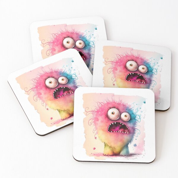 Item preview, Pink Funny Crazy Monster, Little Rainbow Monster designed and sold by MoonFoxDesign.