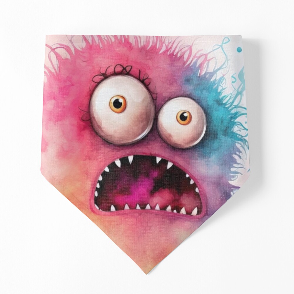 Pink Funny Crazy Monster, Little Rainbow Monster Canvas Print for Sale by  MoonFoxDesign