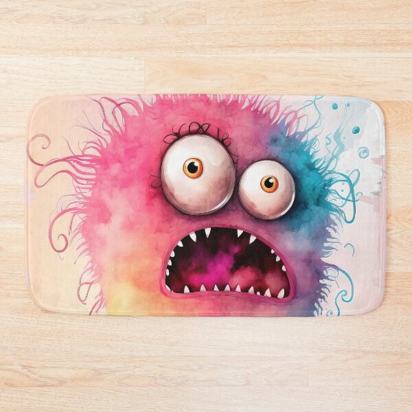 Item preview, Pink Funny Crazy Monster, Little Rainbow Monster designed and sold by MoonFoxDesign.