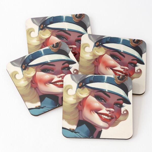 Item preview, Police Woman of your dreams, pin up, retro smiling beautiful officer designed and sold by GueloStudio.