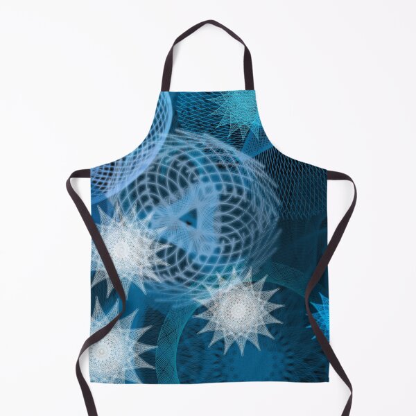 Item preview, Blue and White Starlit Geometry, a Patterned Spirograph Collage designed and sold by RachelEDesigns.