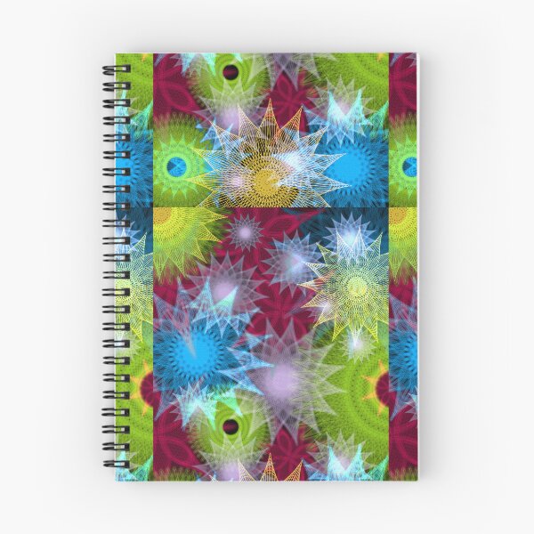 Item preview, Neon Stars: a Patterned Spirograph Collage designed and sold by RachelEDesigns.