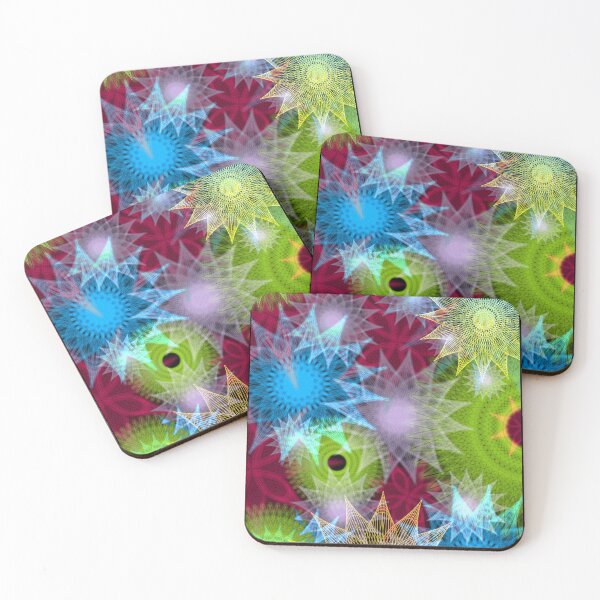 Item preview, Neon Stars: a Patterned Spirograph Collage designed and sold by RachelEDesigns.