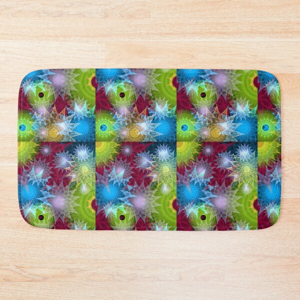 Item preview, Neon Stars: a Patterned Spirograph Collage designed and sold by RachelEDesigns.