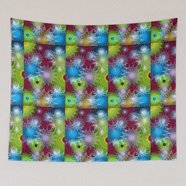 Item preview, Neon Stars: a Patterned Spirograph Collage designed and sold by RachelEDesigns.