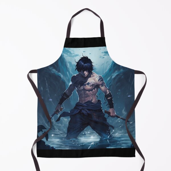 Item preview, Ruthless Demon Slayer: Black-Haired Muscle Boy in Anime Artwork designed and sold by E-PrintStore.