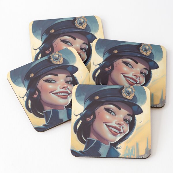 Item preview, Police Woman of your dreams, pin up, retro smiling beautiful officer designed and sold by GueloStudio.