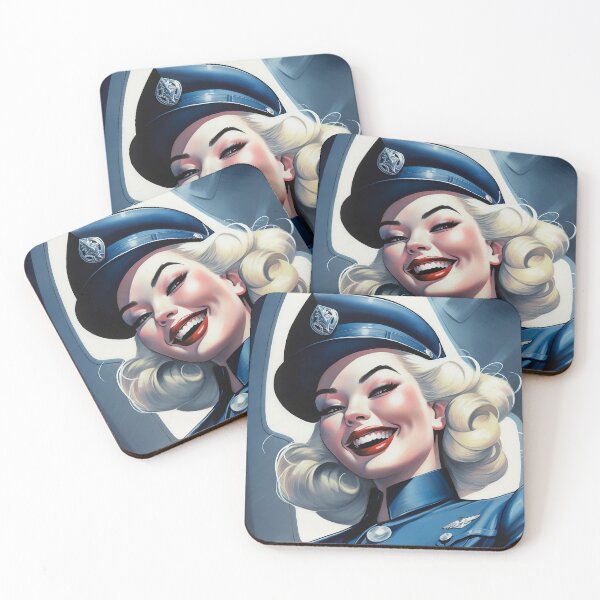 Item preview, Police Woman of your dreams, pin up, retro smiling beautiful officer designed and sold by GueloStudio.