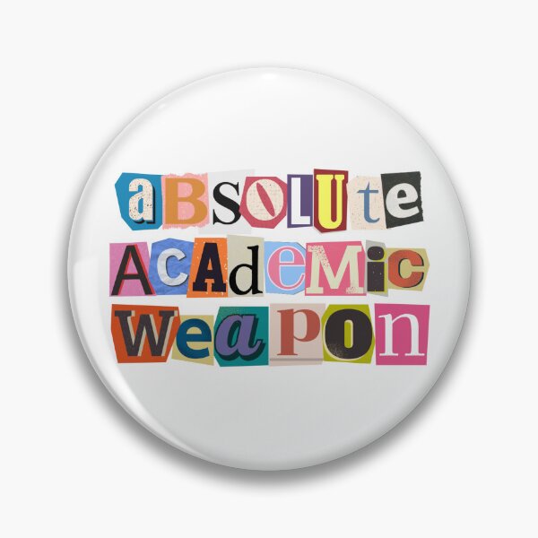 Item preview, ABSOLUTE ACADEMIC WEAPON magazine letter word sticker designed and sold by sollunadesigns.