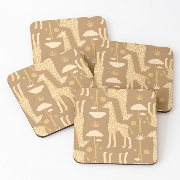 Item preview, Giraffe Pattern on the Savannah in Yellow and Gold designed and sold by PaperRain.