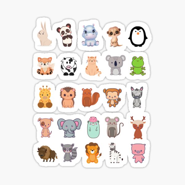 choose large sticker!* Mega Cute Animals #1 Sticker for Sale by