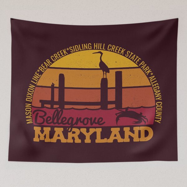Item preview, Bellegrove Maryland Sunset Retro Vintage Local Pride Logo designed and sold by CRHPOD20.