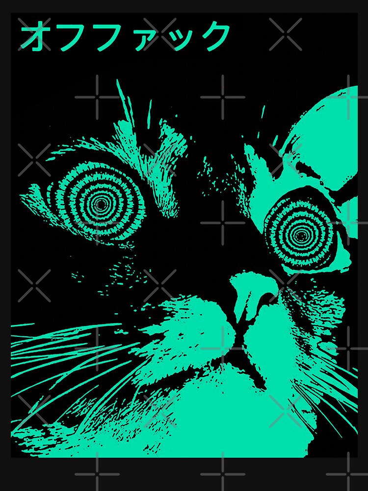 Thumbnail 7 von 7, Classic T-Shirt, Vaporwave Cool Cat im japanischen urbanen Neon-Stil designt und verkauft von OWLvision33.
